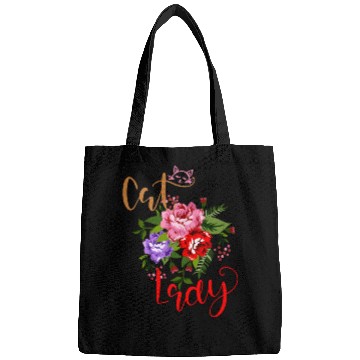 Discover Flowery Cat Lady Bags