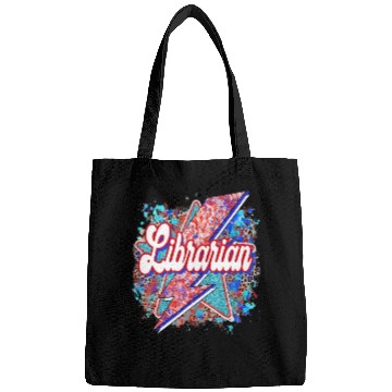 Discover Leopard Lightning Bolt Librarian Teacher Book Bags