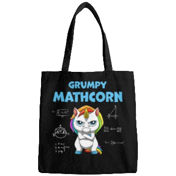 Discover Funny Math Teacher Grumpy Unicorn Bags