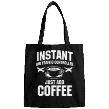 Discover Funny Air Traffic Controller And Coffee Lover Bags