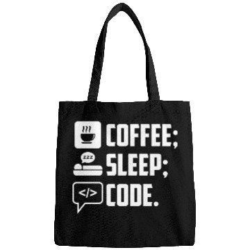Discover Coffee Sleep Code Loop funny programmer lifestyle Bags