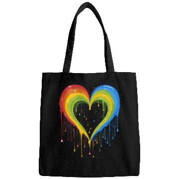 Discover Love is Universal: LGBTQ+ Rainbow Heart, Bags