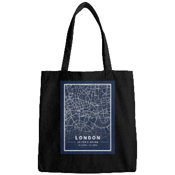 Discover London Light City Map Blueprint design Bags