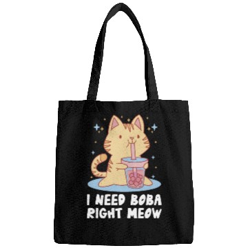 Discover I Need Boba Right Meow Bubble Tea Boba Tea Cat Bags
