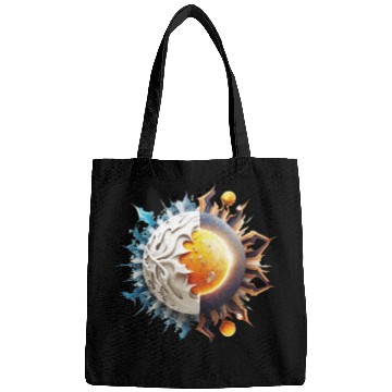 Discover White background sun planet logo fantasy Bags