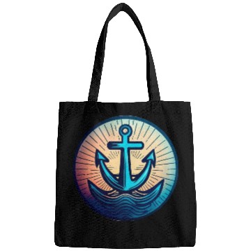 Discover Sailing Motor Boat Anchor Around Sunset Bags
