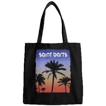 Discover Saint Barts Sunset Vacation Souvenir Palm Tree Bags