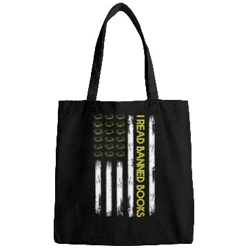 Discover I Read Banned Books Retro USA Flag Reading Bags