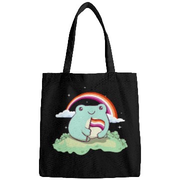 Discover Lesbian Pride Flag Cute Frog Subtle LGBTQ Bags