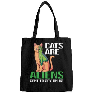Discover Cats Are Aliens Funny Cat Owner Astronomy Lover Bags