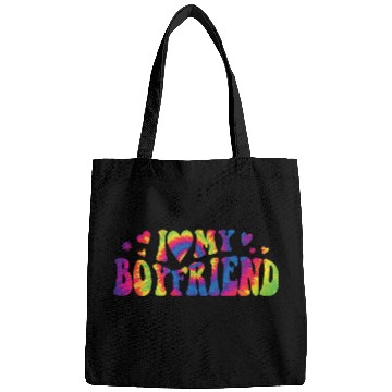 Discover I Love My Boyfriend Groovy Red Heart My Boyfriend Bags
