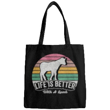 Discover Funny Lamb Vintage Retro Life Is Better With Bags
