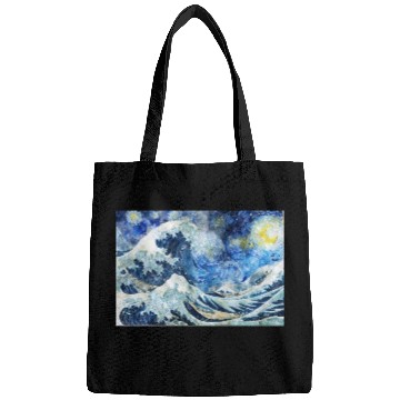 Discover Great Wave During a Starry Night Click on Artist Bags