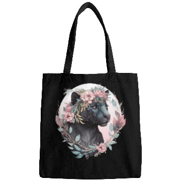 Discover Floral Black Leopard Watercolor Flower Crown Graph Bags