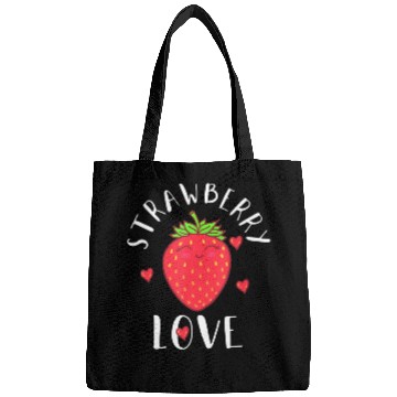 Discover Strawberry Love Lover Fruit Smiling Farmer Greengr Bags