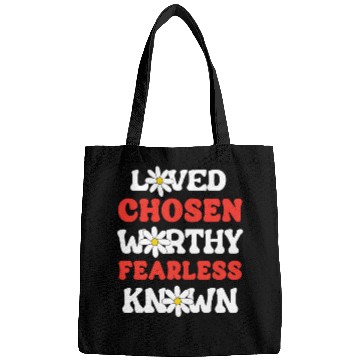 Discover Loved Chosen Worthy Fearless Known Forgiven Strong Bags