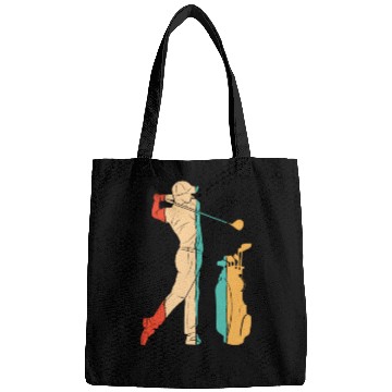 Discover Retro Player Pro Golfer Golfing Legend Fan Bags