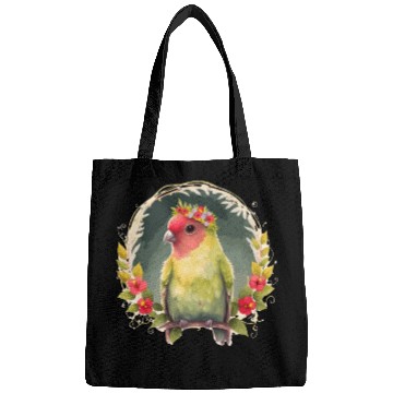 Discover Green Peach Faced Lovebird Parrot Flower Crown Pet Bags