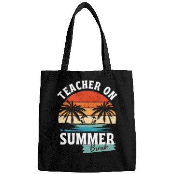 Discover Retro Teacher On Summer Break Bags