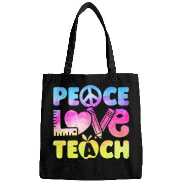 Discover Teacher Peace Love Teach First Day Back To School Bags