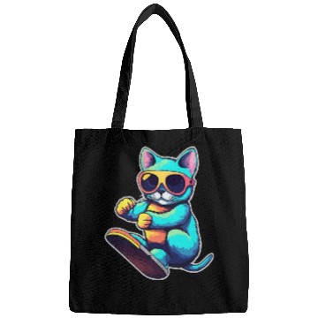 Discover Cool Cat Skateboarding Vibes Bags