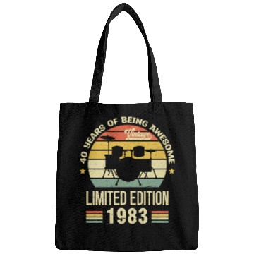 Discover Vintage 1983 Drums 40th Birthday Drummer Bags