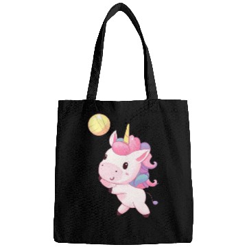 Discover Cute Unicorn Playing Volleyball Bags