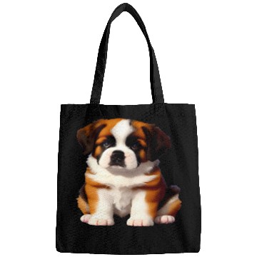 Discover Saint Bernard Puppy Awaiting Treats Bags