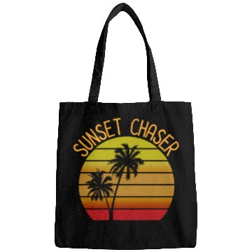 Discover Sunset Chaser Beach Vacation Palm Tree Sand And Su Bags