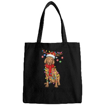 Discover Vizsla Dog Lights Merry Woofmas Bags