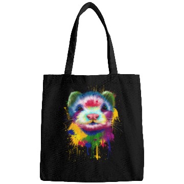 Discover Ferret Artwork Face Hand Painting Splash Pet Polec Bags