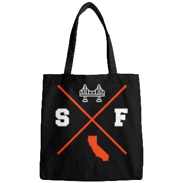 Discover Sf San Francisco California Orange Outline Bags