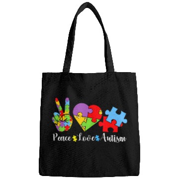 Discover Peace Love Autism Puzzle In April We Wear Blue For Bags