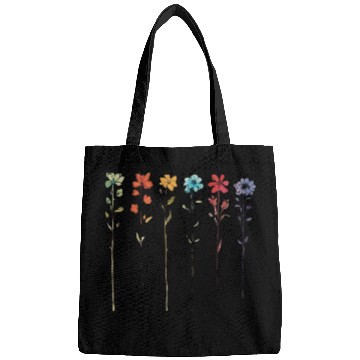 Discover Serene Linear Floral Artwork Bags