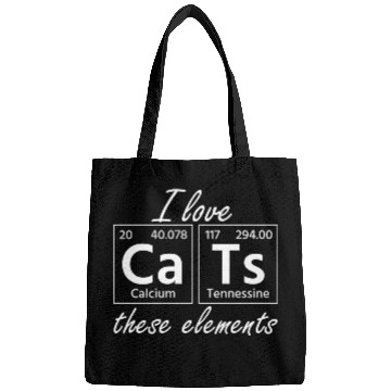 Discover I Love Cats Periodic Table For Science Student Cat Bags