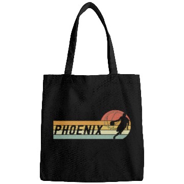 Discover Phoenix Az Cityscape Sun Basketball Fans Bags