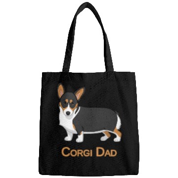 Discover Black Tricolor Pembroke Corgi Dad Dog Bags