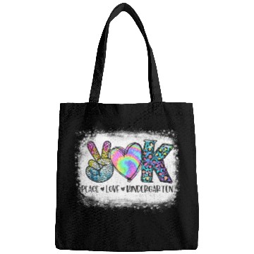 Discover Peace Love Kindergarten Teacher Appreciation Retro Bags