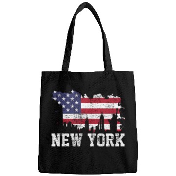 Discover New York City Nyc Skyline Usa Flag America Bags