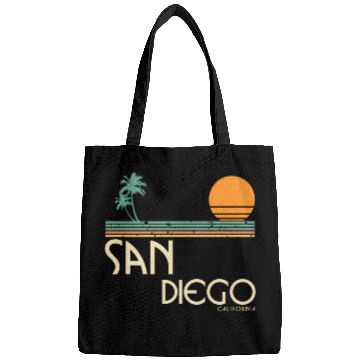 Discover San Diego California Sunset Palms Bags