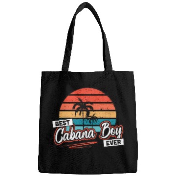 Discover Colorful Sunset Palm Tree Best Cabana Ever Bags