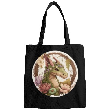 Discover Cottagecore Dragon Cute Fantasy Anime Animal Flowe Bags