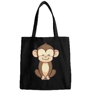 Discover Cute Monkey Sitting Relaxed Bags