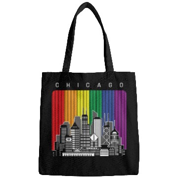 Discover Chicago LGBT Rainbow Flag Bags