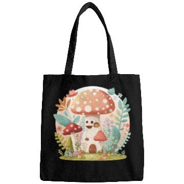 Discover Cottagecore Mushroom Toadstool House Cute Forest Bags