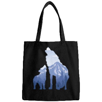 Discover Wolf And Puppy Husky Mountains Nature Hiking Bags