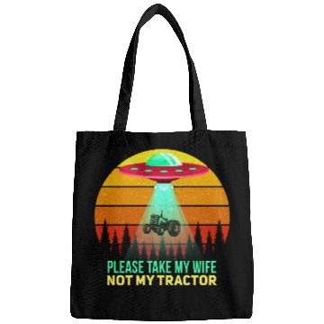 Discover Funny Farmer Tractor Saying Motif Bags