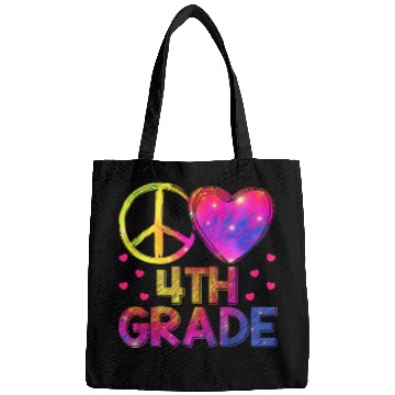 Discover Tie Dye Peace Love 4th Grade Teacher Student Back Bags