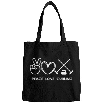 Discover Peace Love Curling Retro Curling Lover Sport Lover Bags
