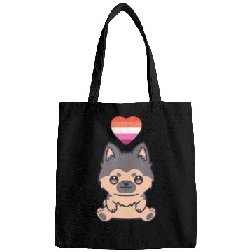 Discover Lesbian German Shepherd Lgbtq Pride Flag Anime Bags